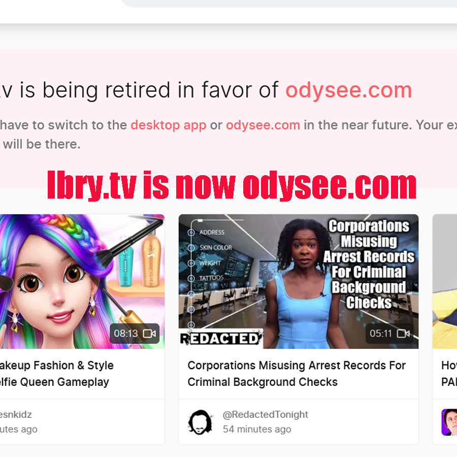 Odysee.com Youtube alternative