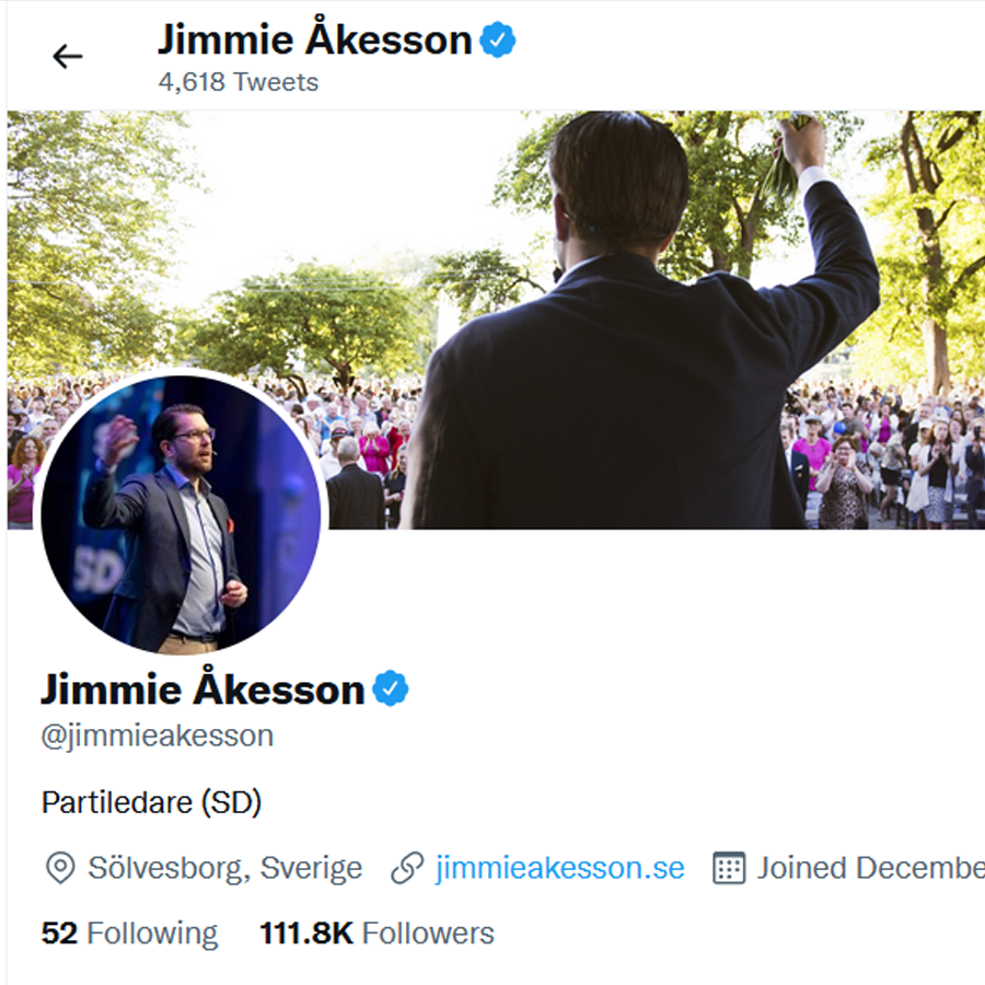 Jimmie Åkesson Twitter