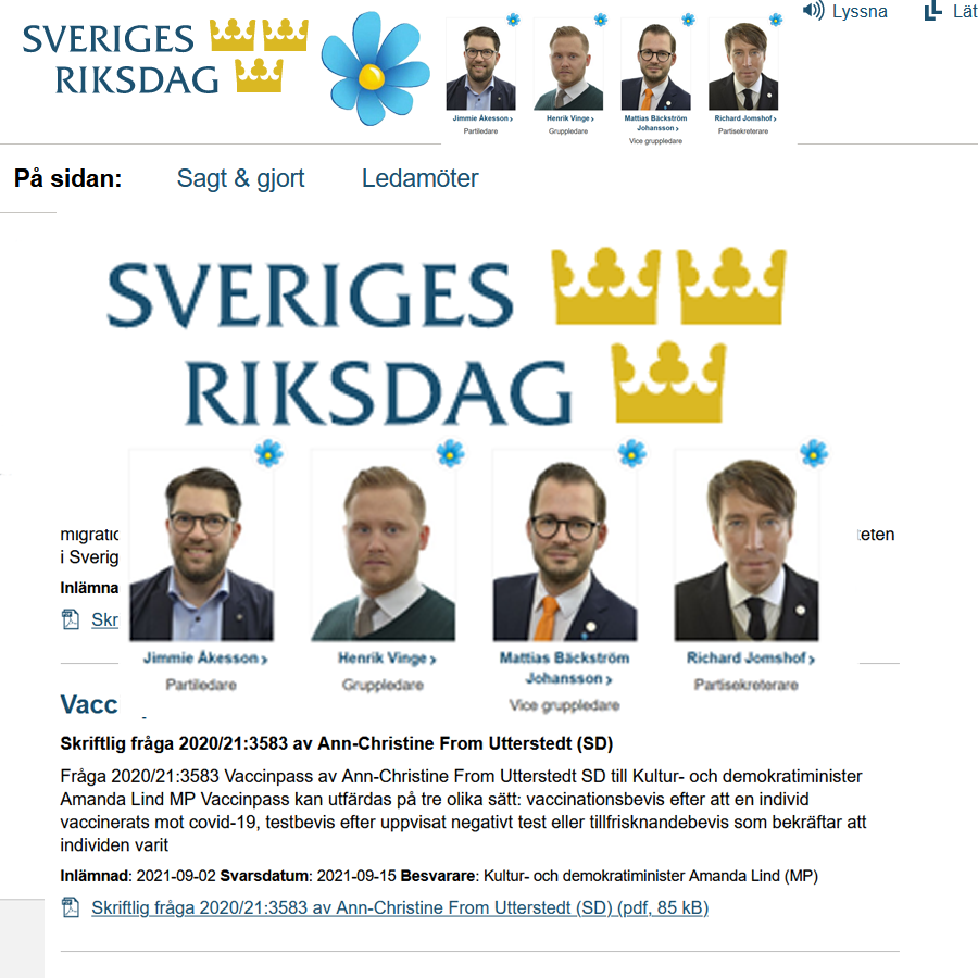 SD i Sveriges riksdag